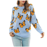 BLUE Butterfly Crewneck Sweater