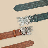 boho Y2K Vintage Butterfly Buckle Belt for Women