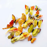 YELLOW Colorful 3D Butterfly Wall Stickers
