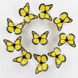 YELLOW Monarch Butterfly 3D Wall Decor Stickers