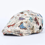 WHITE Vintage Butterfly Embroidered Beret