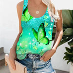 a green butterfly tank top