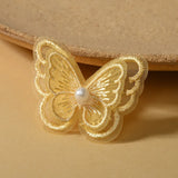 YELLOW Embroidered Butterfly Patches for DIY Crafts WITH BEAD