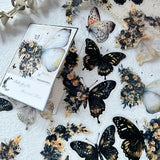 BLACK Vintage Butterfly Stickers 