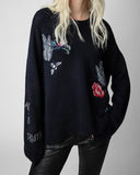CUTE BLACK Cashmere Butterfly Sweater