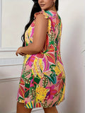 PINK summer floral butterfly sleeve dress