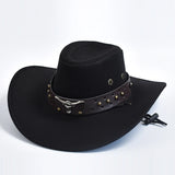 BLACK Vintage Suede Cowboy Hat by Butterfly Kingdom