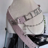 PINK Women’s Y2K Rhinestone Butterfly Belt Chain