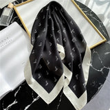 boho Luxury Women’s Black & White Butterfly Square Scarf