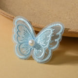 BLUE Embroidered Butterfly Patches for DIY Crafts WITH BEAD