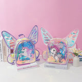simple Holographic Butterfly Wings Unicorn Backpack