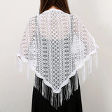 whimsical white Women’s Printed Butterfly Lace Triangle Scarf