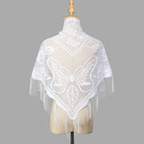 cute white Women’s Printed Butterfly Lace Triangle Scarf