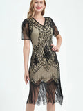BEIGE 1920s butterfly dress