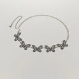 SILVER Vintage Butterfly Chain Belt for Women
