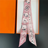 fashion pink Women’s Butterfly Floral Long Silk Scarf
