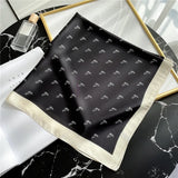 classic Luxury Women’s Black & White Butterfly Square Scarf