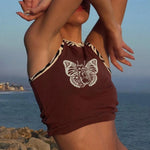 Butterfly Crop Top zebra Pattern