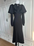 BOHO BLACK vintage butterfly gown dress