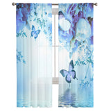 blue butterfly curtains design