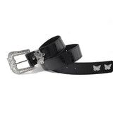 shimmering black Butterfly Buckle Women’s Belt