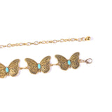 yellow and blue Butterfly Decor Chain Belt