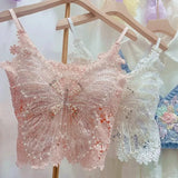  Butterfly Lace Crop Top