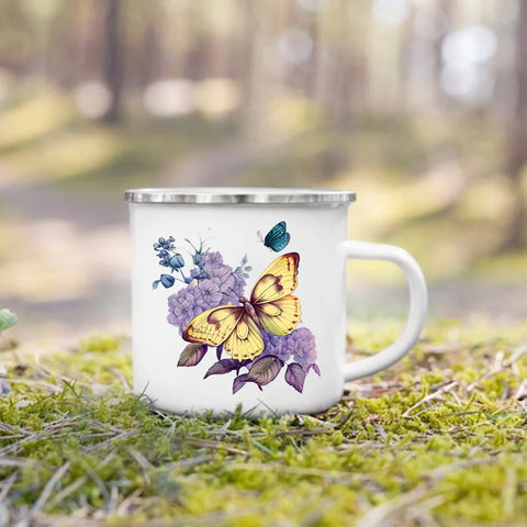 yellow butterfly mug