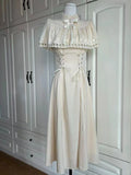 BEIGE vintage butterfly gown dress