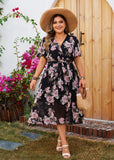 SUMMER floral dress with butterfly sleeves