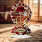 nice Elegant Rose Flower Acrylic Desk Decor with Butterfly