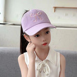 purple Kids Baseball Cap with Bow by Butterfly Kingdom