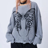 BLUE Butterfly Graphic Sweater