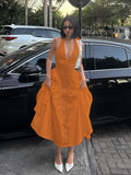  butterfly orange party dress
