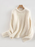 WHITE Loose Fit Sweater for Women by Butterfly Kingdom
