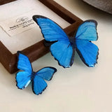 large and small Dark Blue Fairycore Butterfly Hair Clip