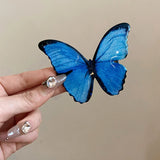 cute Dark Blue Fairycore Butterfly Hair Clip