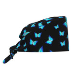 blue Unisex Butterfly Print Surgical Scrub Cap