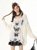 WHITE Streetwear Butterfly Sweater