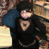 BLACK EMBROIDERED Women’s Lace Patchwork Butterfly Sweater