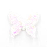 WHITE Glitter Butterfly Applique Patch
