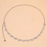 silver Rhinestone Butterfly Belly Chain Belt for Women