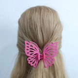 PINK Butterfly Wing Hair Claw Clip for Women