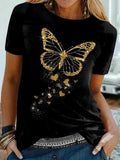 Golden Butterfly T-Shirt for Women