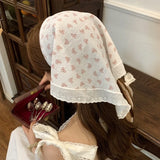 boho Kawaii Sweet Style Lace Butterfly Bandana