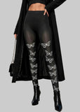 Women's Black and White Butterfly Leggings