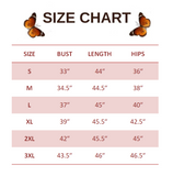 SIZE CHART FOR 1920s Butterfly Dress