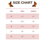 SIZE CHART FOR Butterfly Wings Dress for Girls