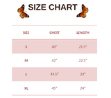 SIZE CHART FOR Jacquard Butterfly Knit Sweater
