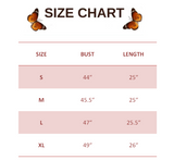 SIZE CHART FOR Light Gray Streetwear Butterfly Sweater